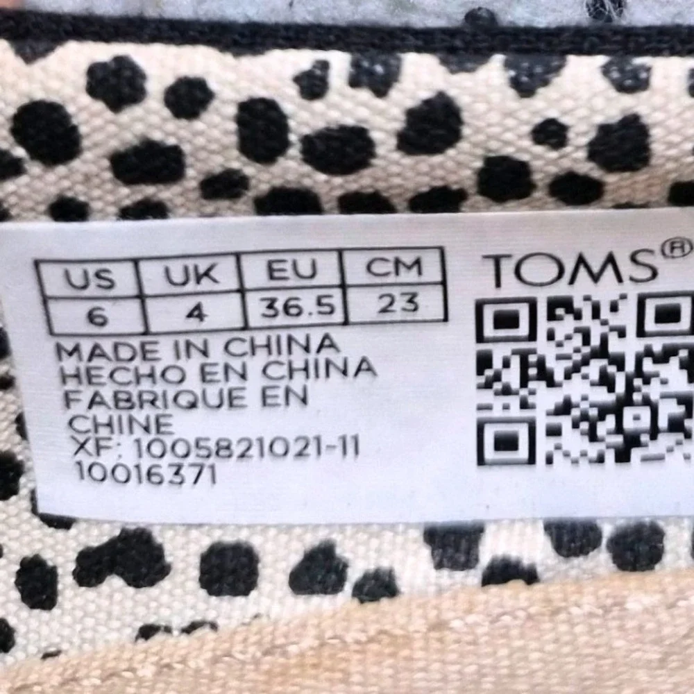 TOMS Womens Black Canvas Peep Toe Cork Wedge Sandals Siz 6